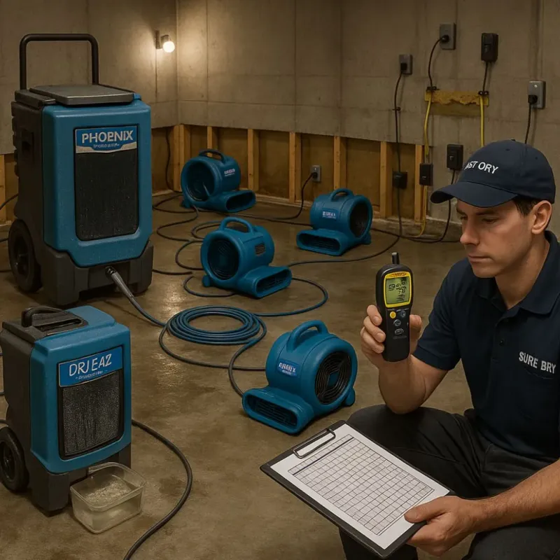 Structural Drying and Dehumidification process in Minnetonka Mills, MN